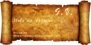 Ihász Vilmos névjegykártya
